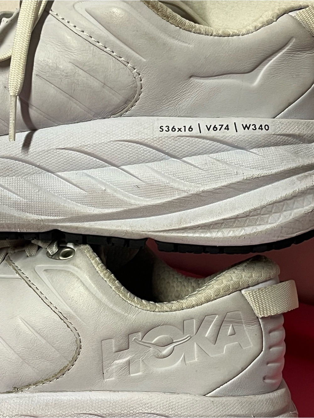 Hoka Bondi SR MN BB Size 6.5 White Leather Slip Resistant Work Walking Shoes - Picture 4 of 14